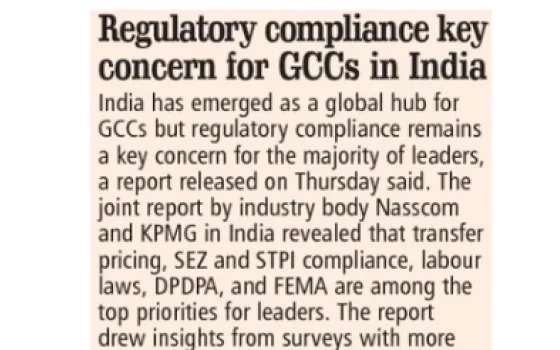 Regulatory compliance key concern for GCCs in India
