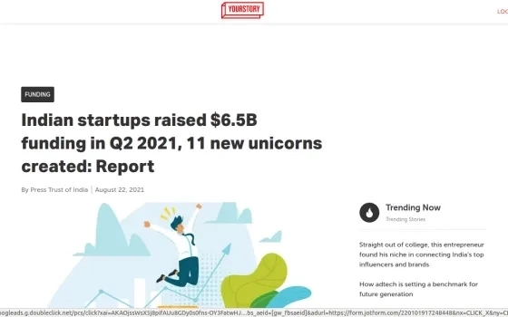 Indian startups raised $6.5B funding in Q2 2021, 11 new unicorns created: Report