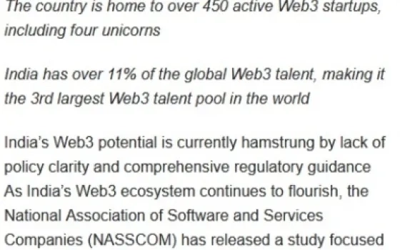 India Has the 3rd Largest Web3 Talent Pool in the World: NASSCOM-Hashed Emergent Study