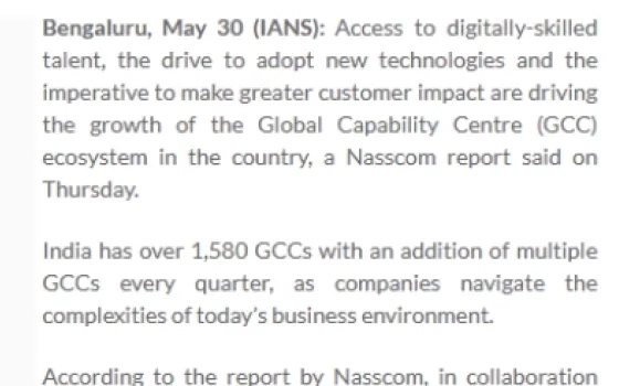 India set to woo more global players to establish GCCs over next 3-5 years: Nasscom