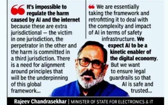 India to develop draft global norms for AI by July: Minister