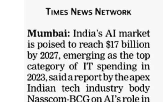 India's AI market to reach $17bn by '27: Nasscom-BCG