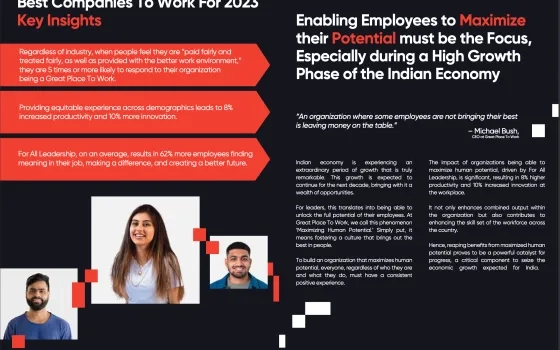 India’s Best Companies To Work For (Top 100) 2023