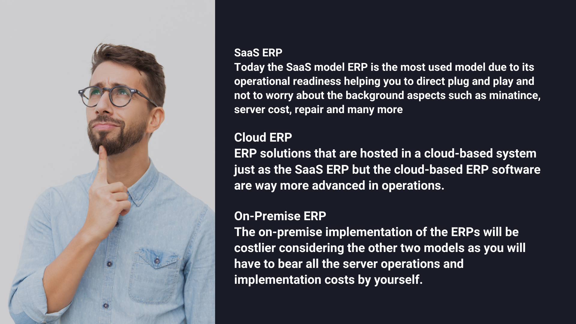 saas erp, clouderp, on premise erp