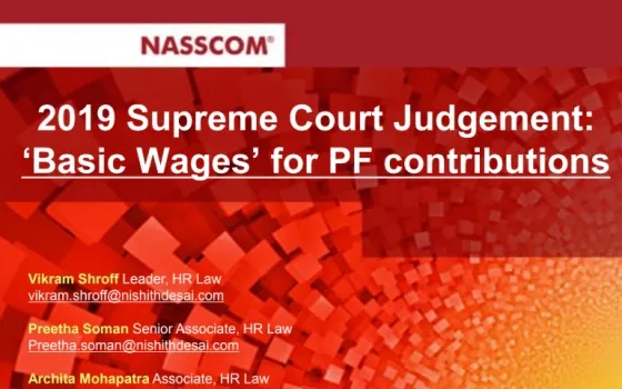 Presentation: Webinar on Recent Supreme Court Ruling on Basic Wages for the Purpose of PF Contributions , March 19th 2019