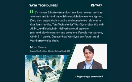 Tata Technologies pioneers WattSync platform for EV battery passport