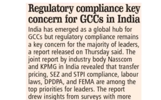 Regulatory compliance key concern for GCCs in India