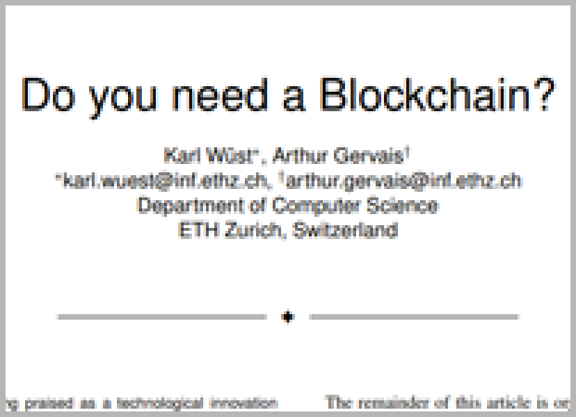 Do you need a Blockchain
