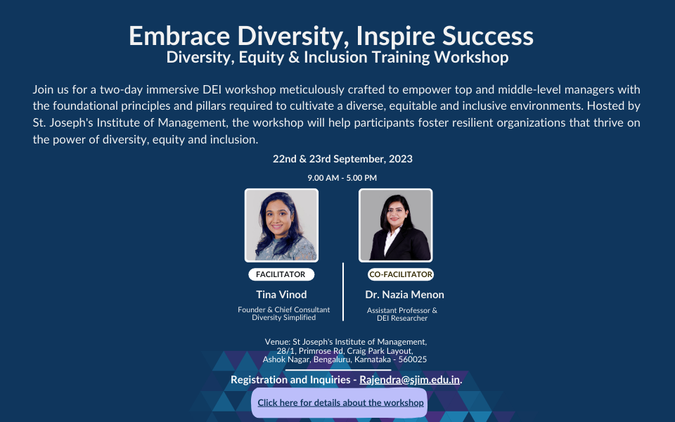 Workshop: Diversity, Equity and Inclusion  - Embrace Diversity Inspire Success