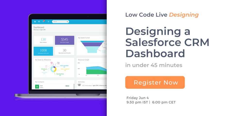 Live Workshop on Low-Code Designing: Building a CRM Dashboard using DronaHQ