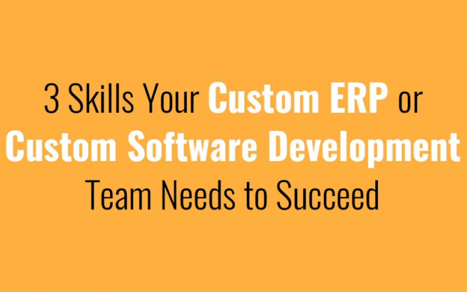 3 Skills Your Custom ERP or Custom Software Development Team Needs to Succeed