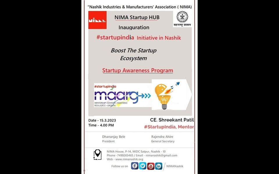 NIMA Startup Hub - Help Desk Launched For Startups In Nashik, MH