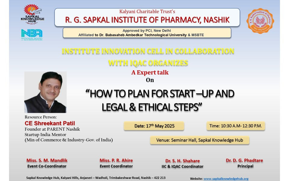 Shreekant Patil Expert Talk on Mastering Startup Planning, Legal, and Ethic