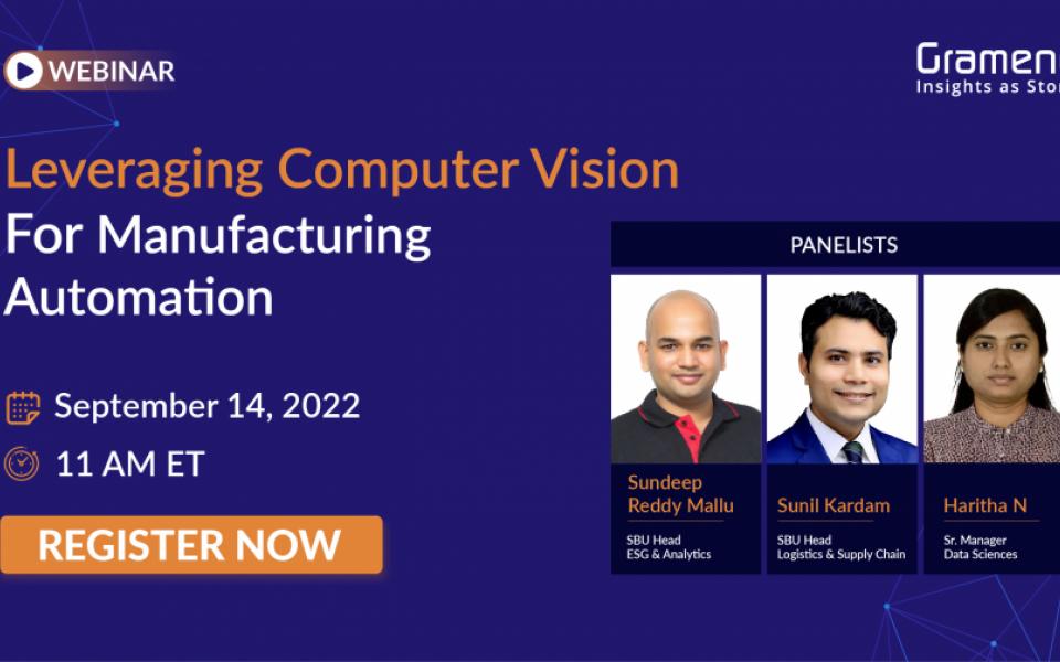 Webinar on Leveraging Computer Vision for Manufacturing Automation